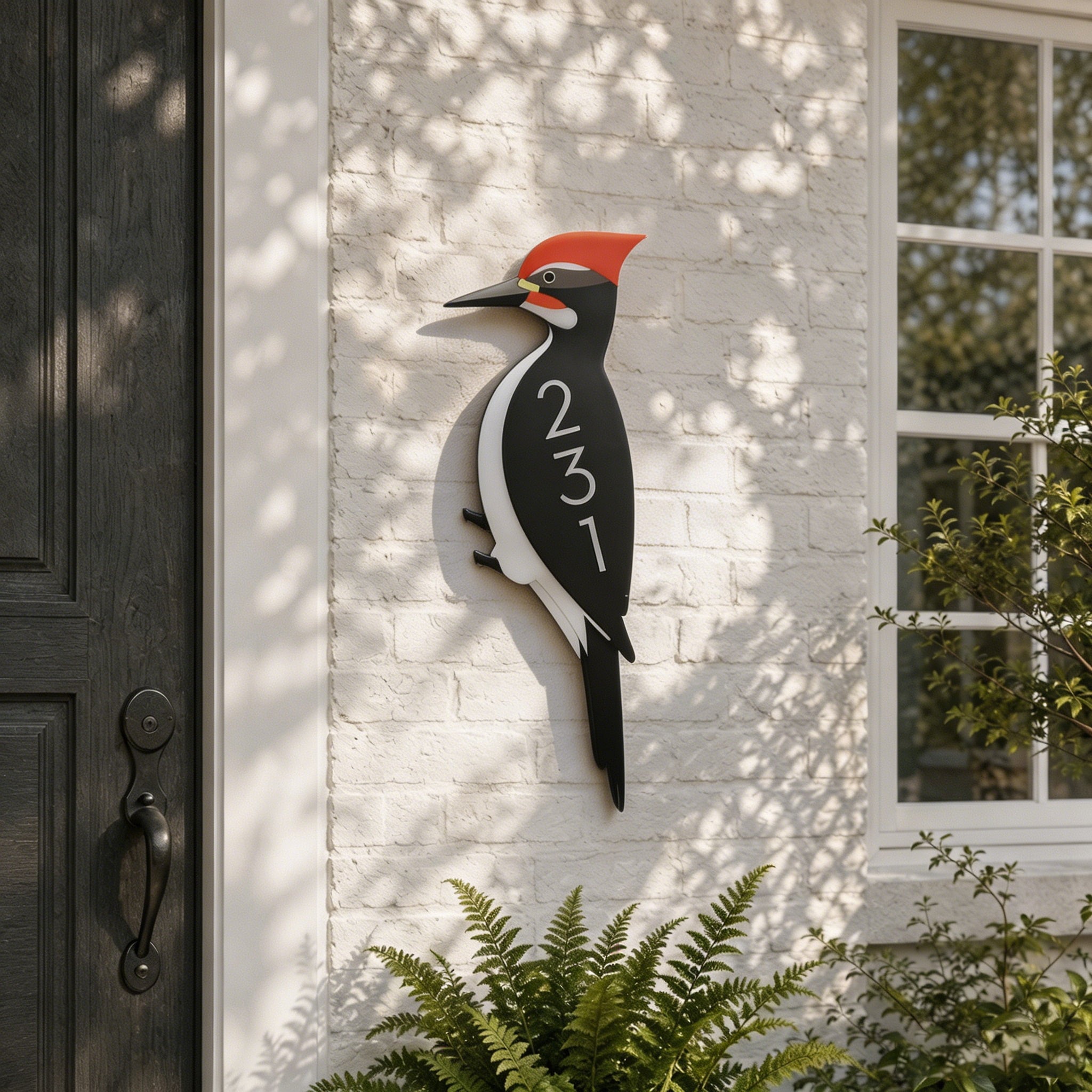Woodpecker House Number Plaque