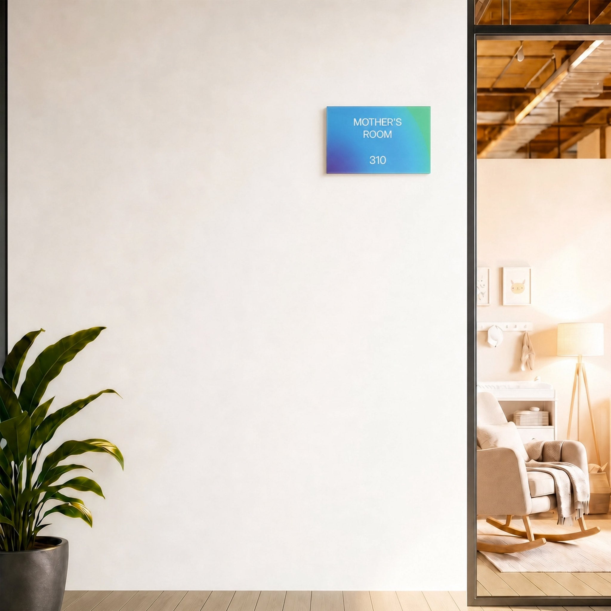 Custom Gradient Acrylic Braille Door Sign