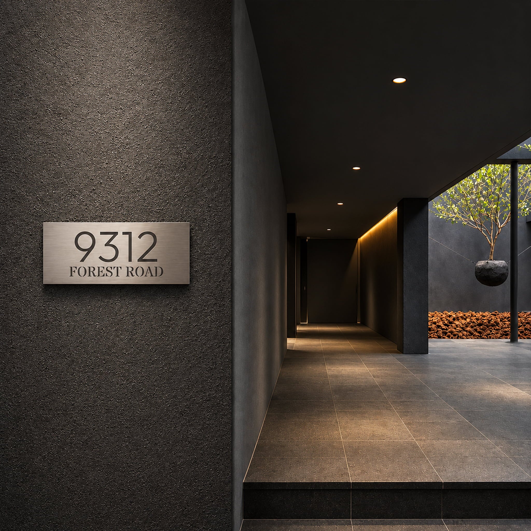 Rectangle Stainless Steel Perforated House Sign
