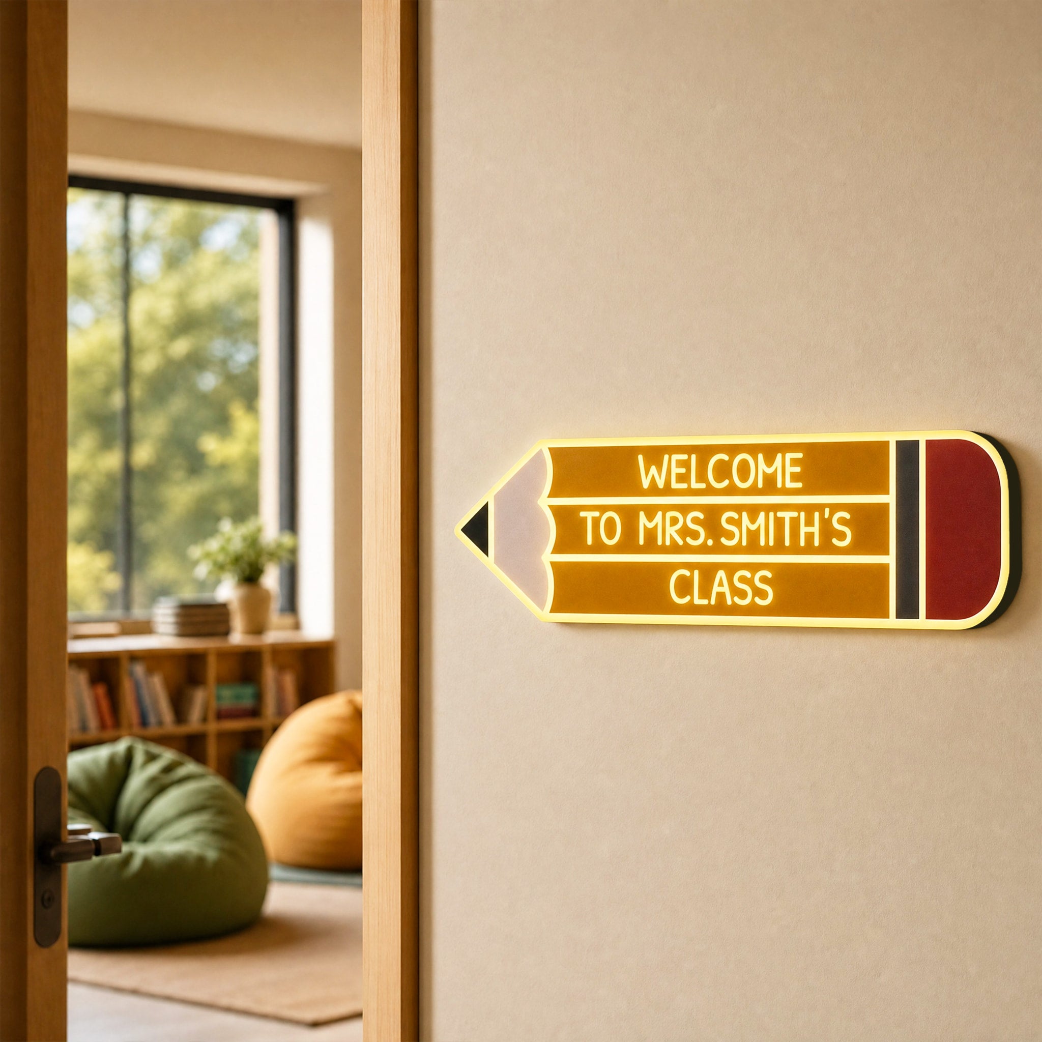 Pencil LED  Classroom Sign