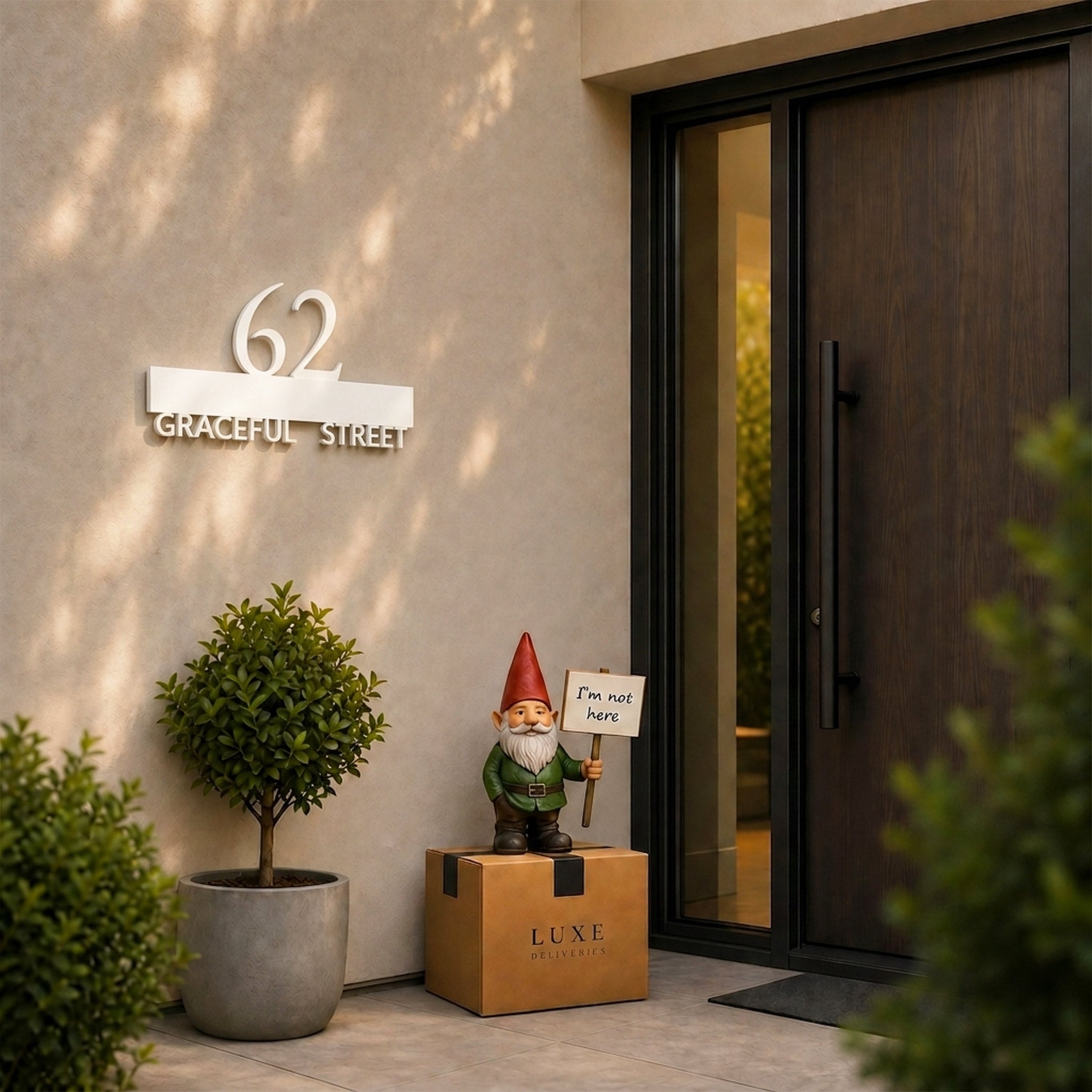 Crystal House Number Sign