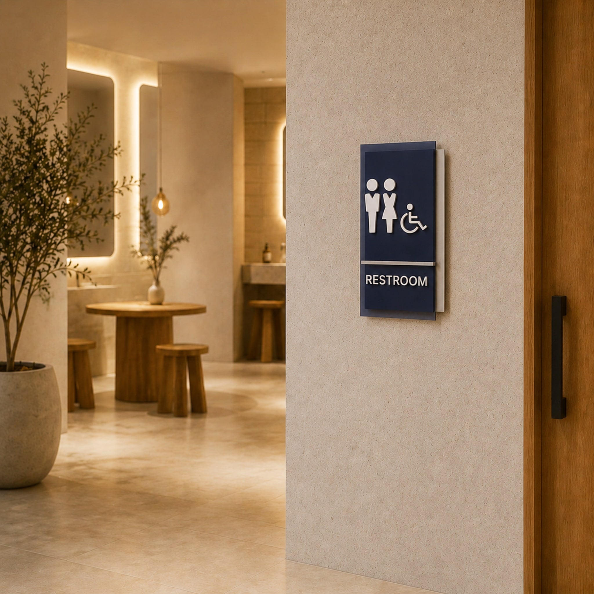 Metal Acrylic Restroom Sign
