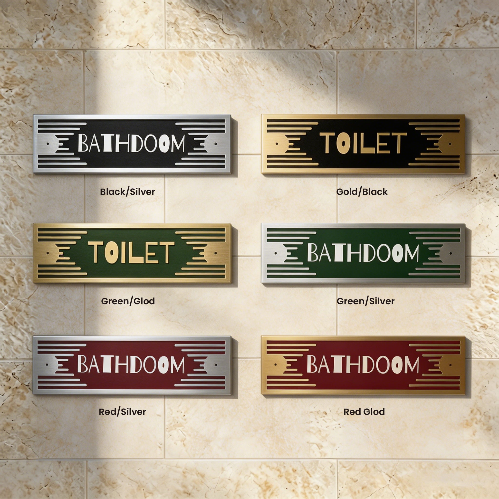 Custom Metal Toilet/Bathroom Signs