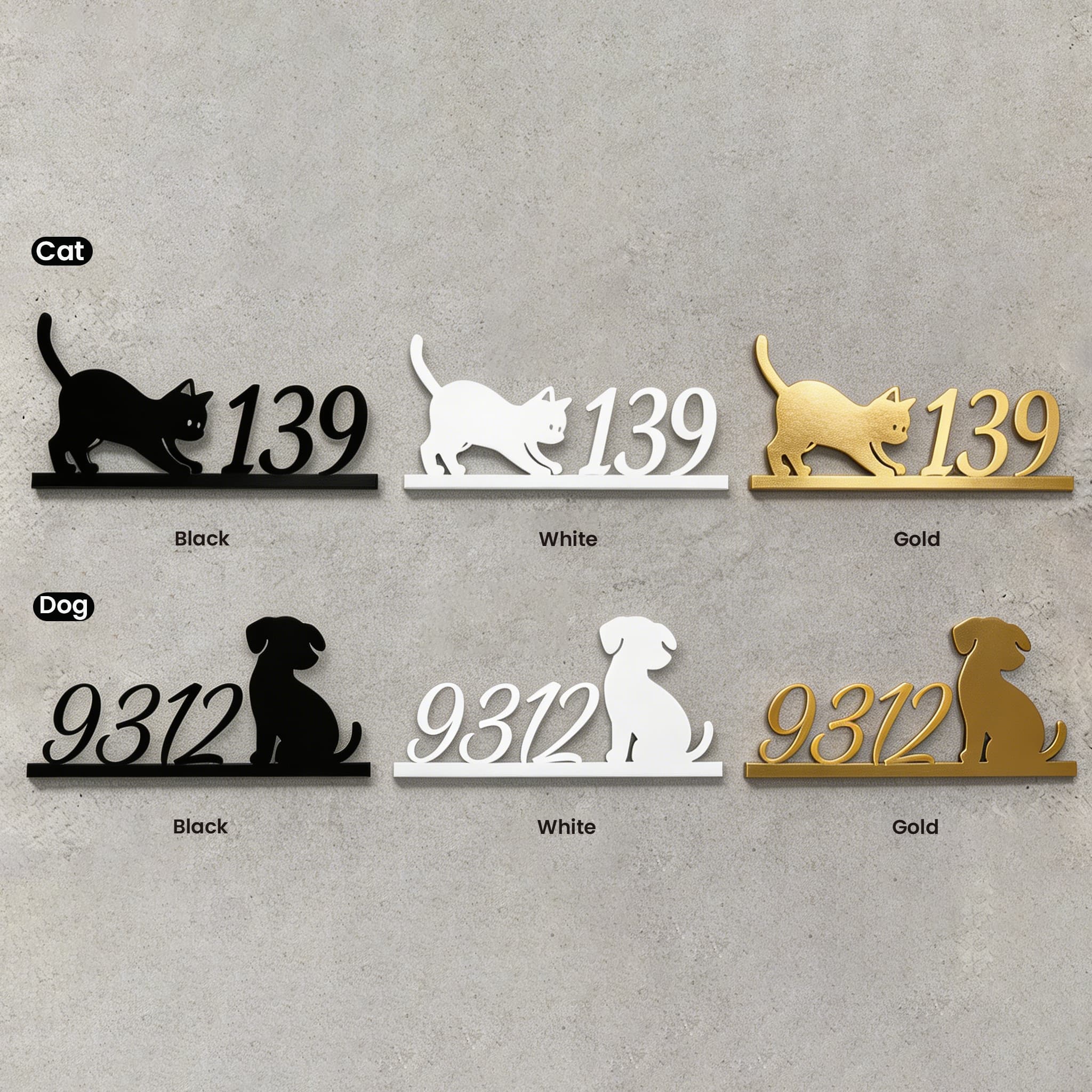 Personalized Cat/Dog House Number Sign