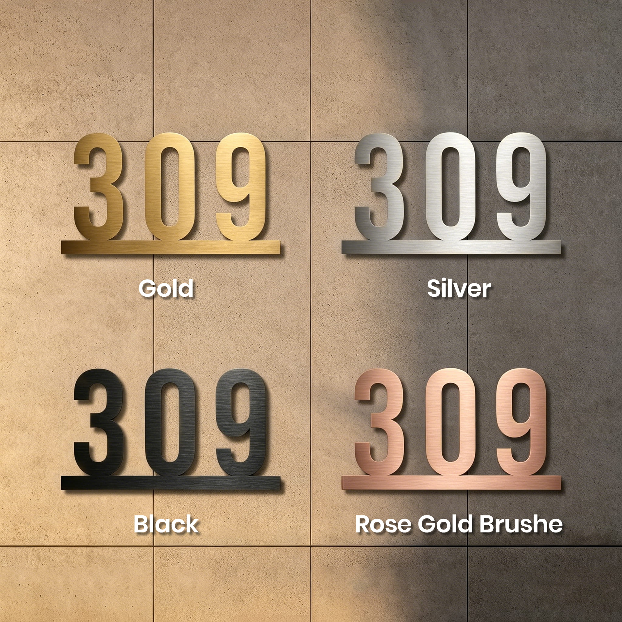 Gold Room Number Sign