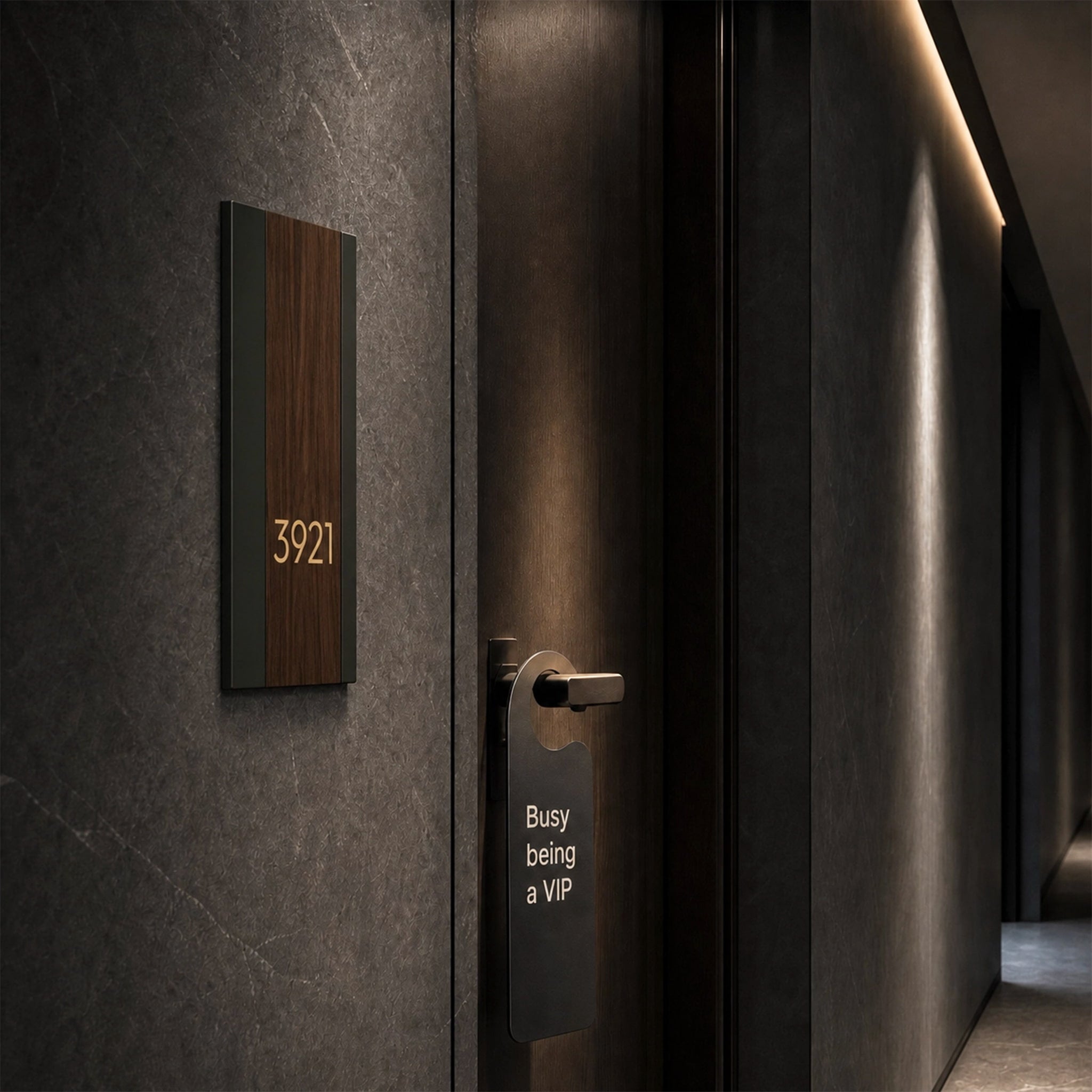 Wooden Braille Door Sign