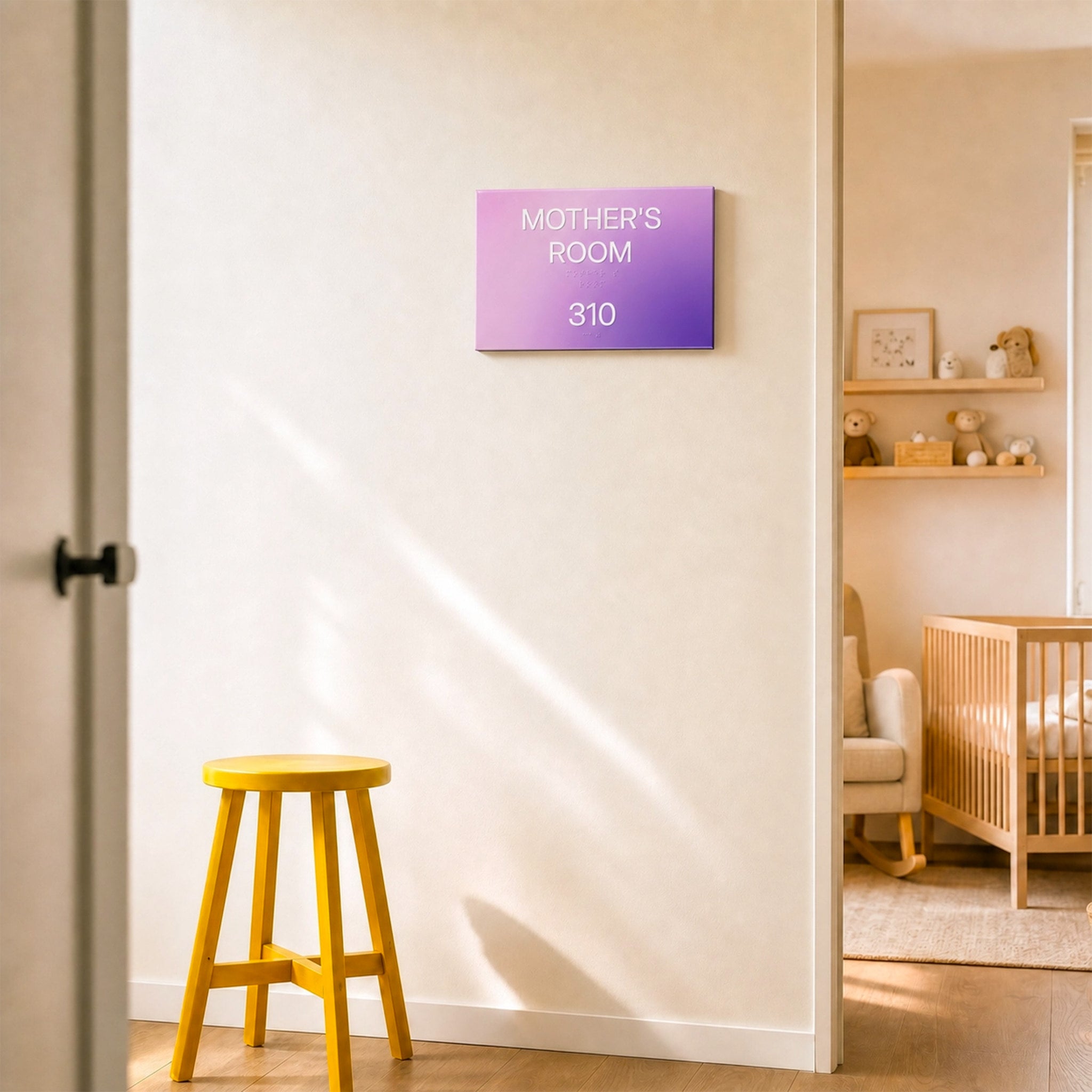 Custom Gradient Acrylic Braille Door Sign