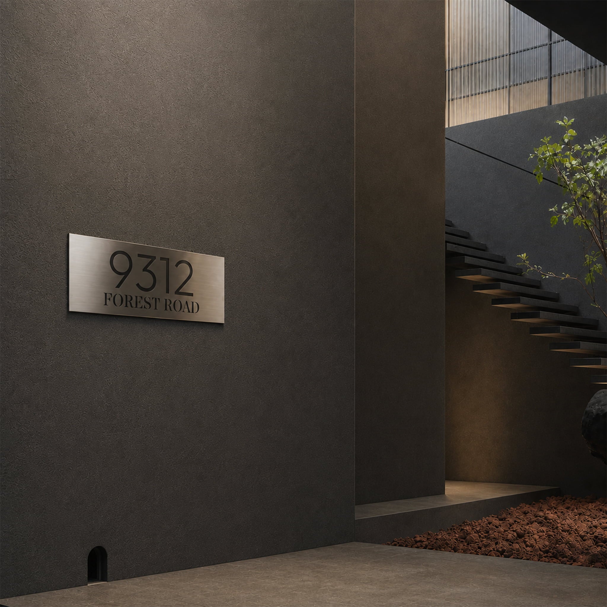 Rectangle Stainless Steel Perforated House Sign