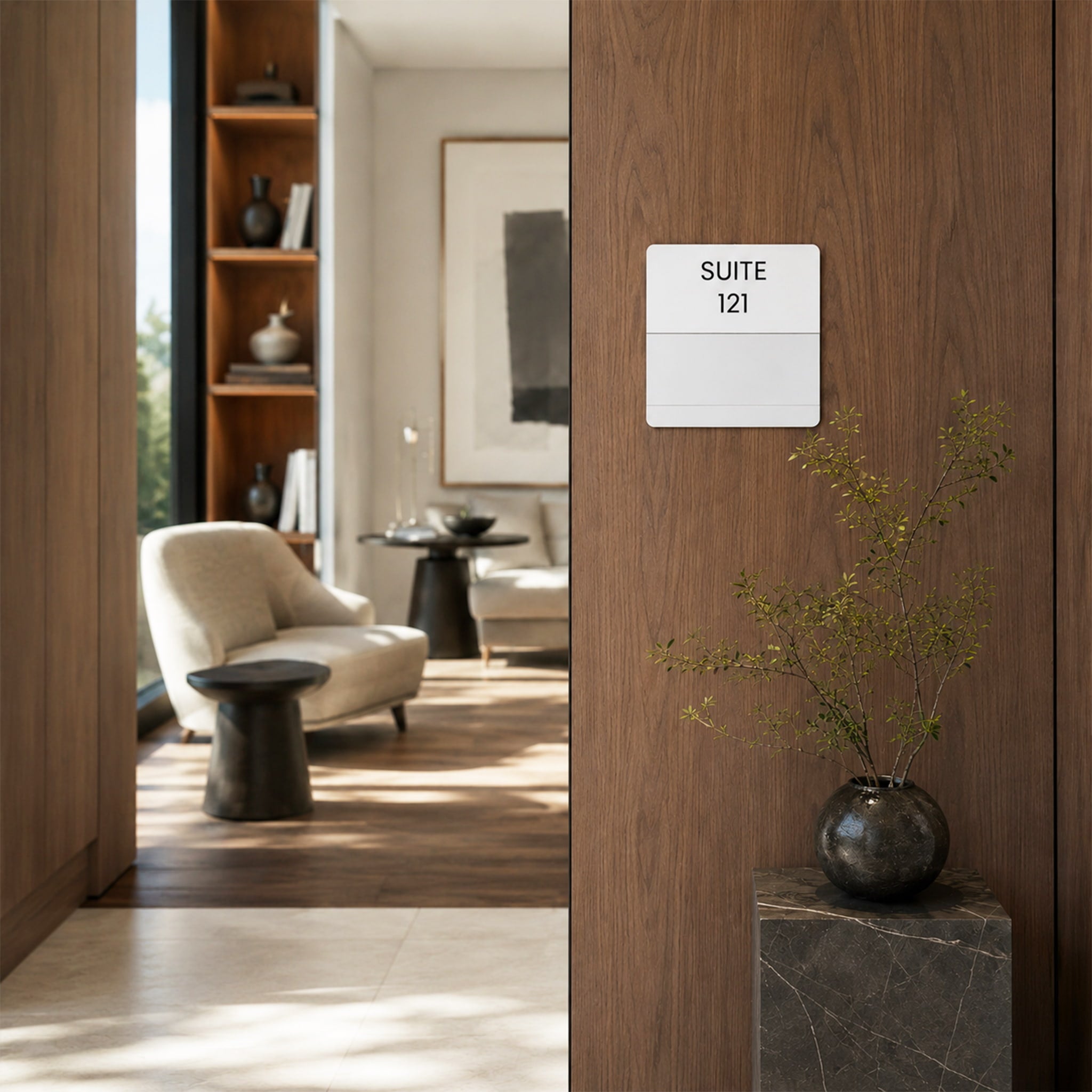 Braille Room Number Sign-With Insert Window