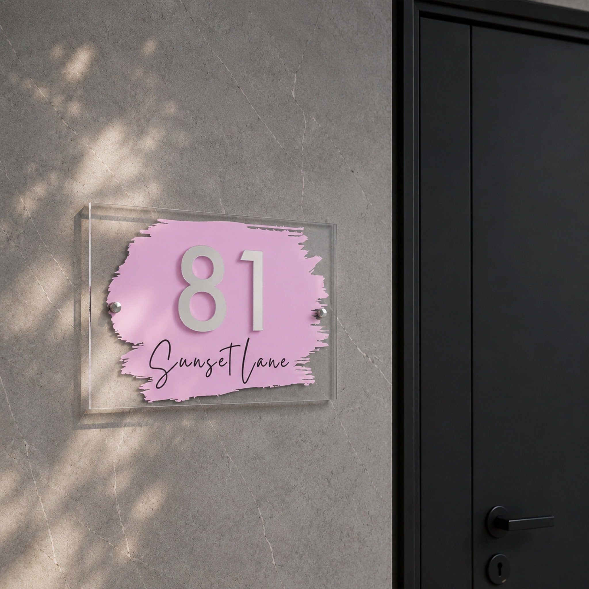 Rectangle Acrylic House Address Number Sign