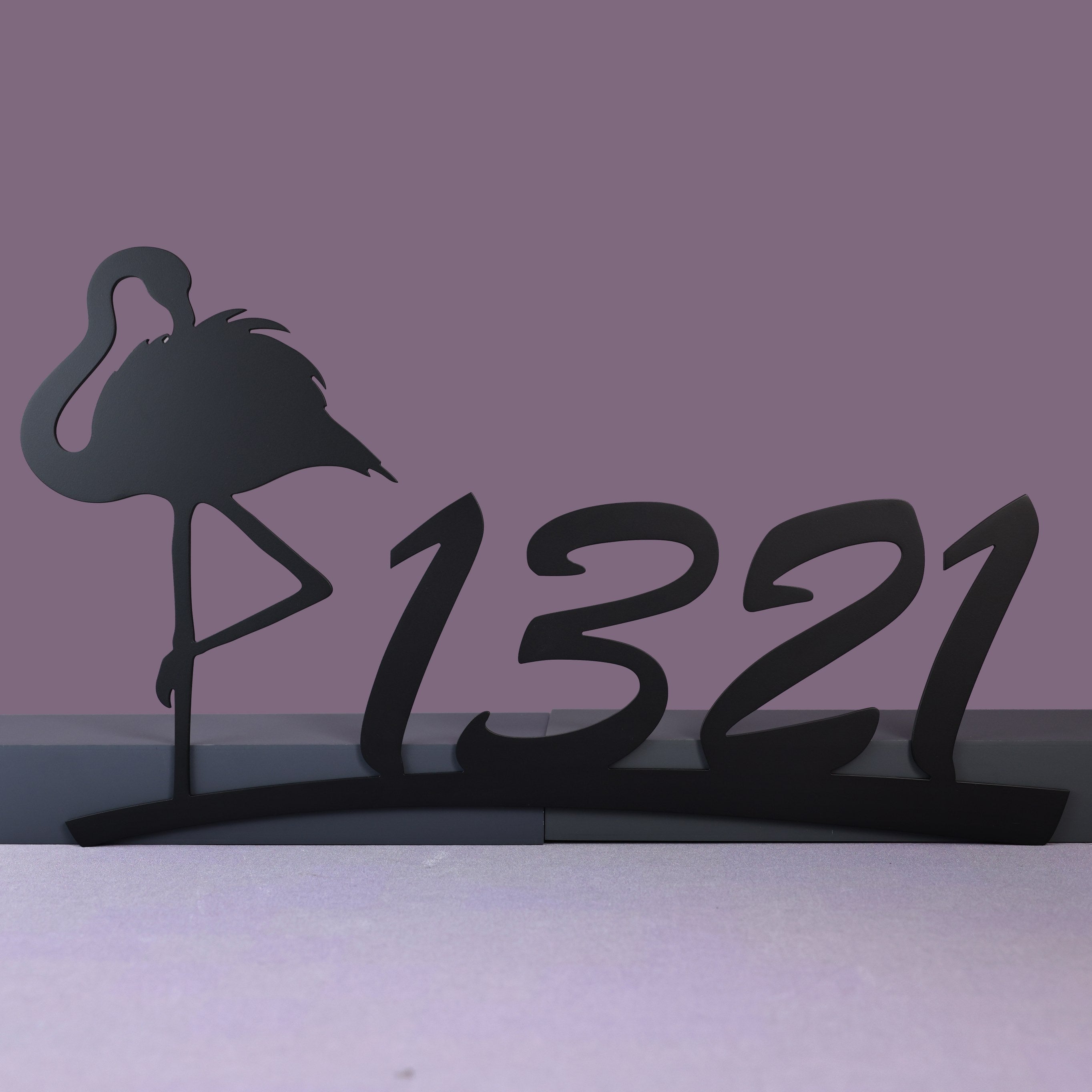 Personalized Flamingo House Number Sign