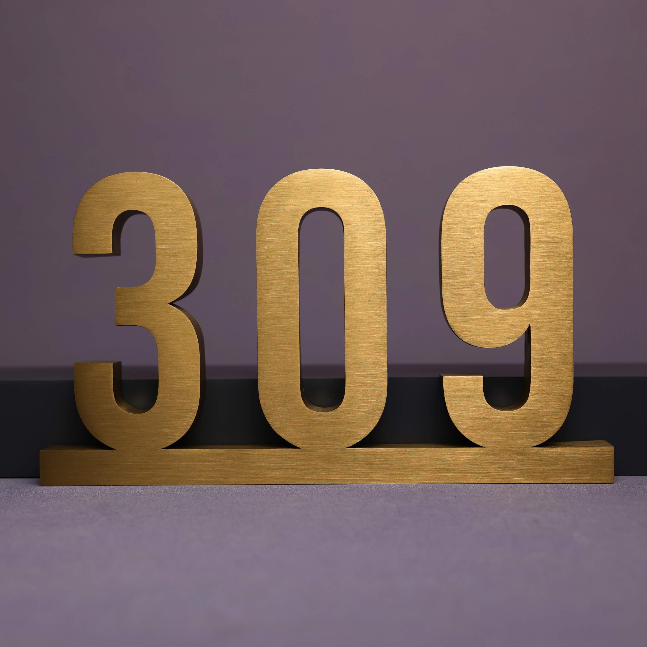 Gold Room Number Sign