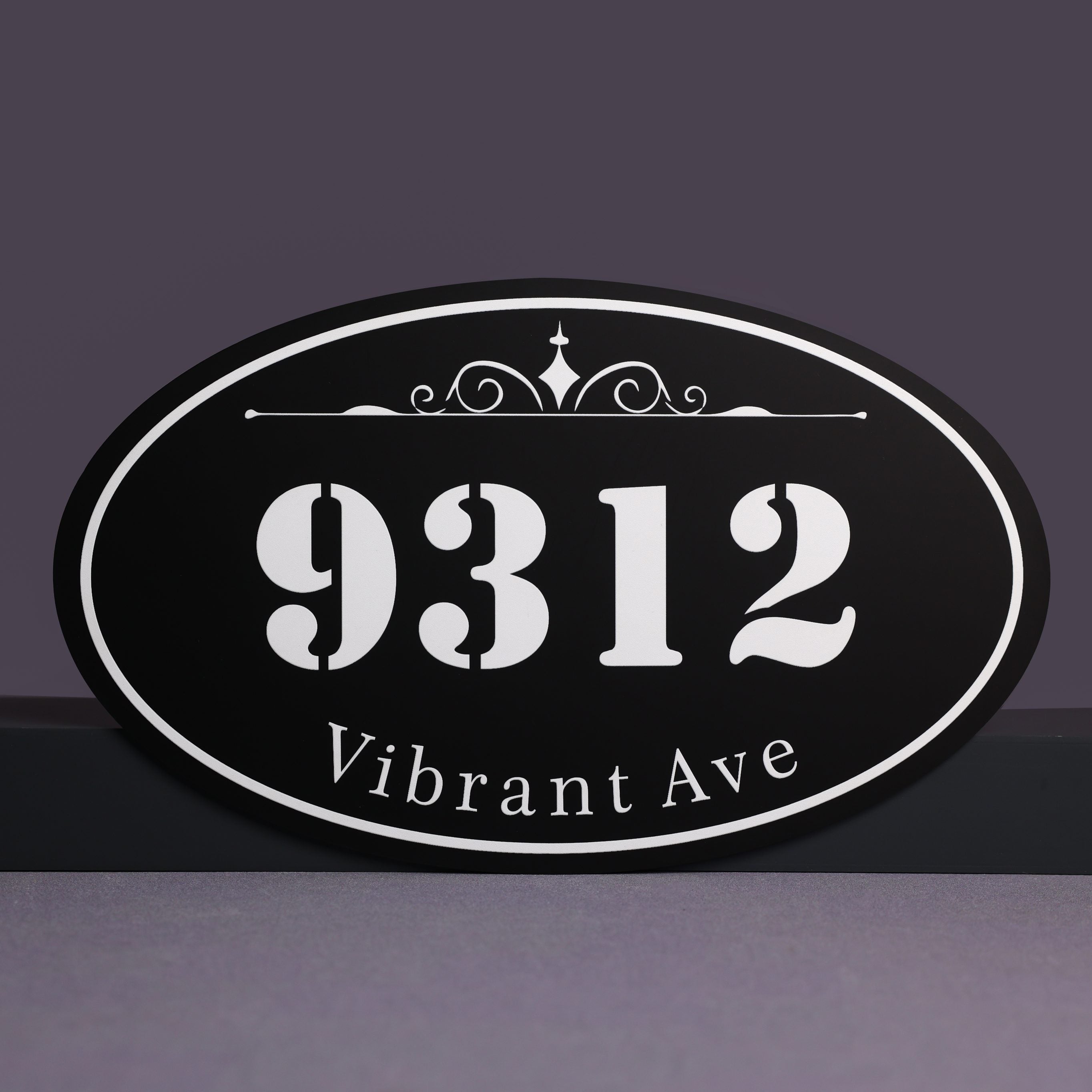 Custom Address Sign Aluminum Oval
