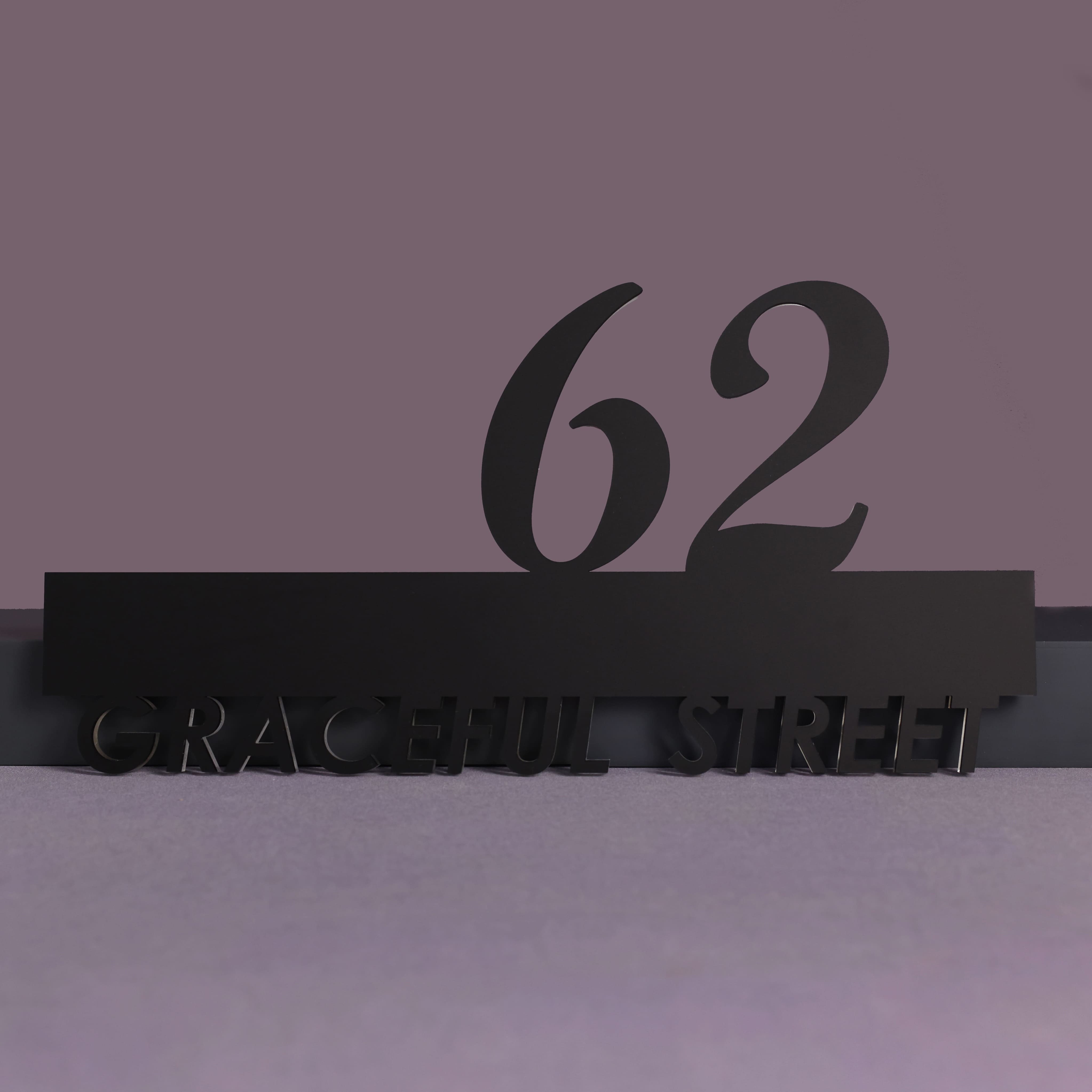 Crystal House Number Sign