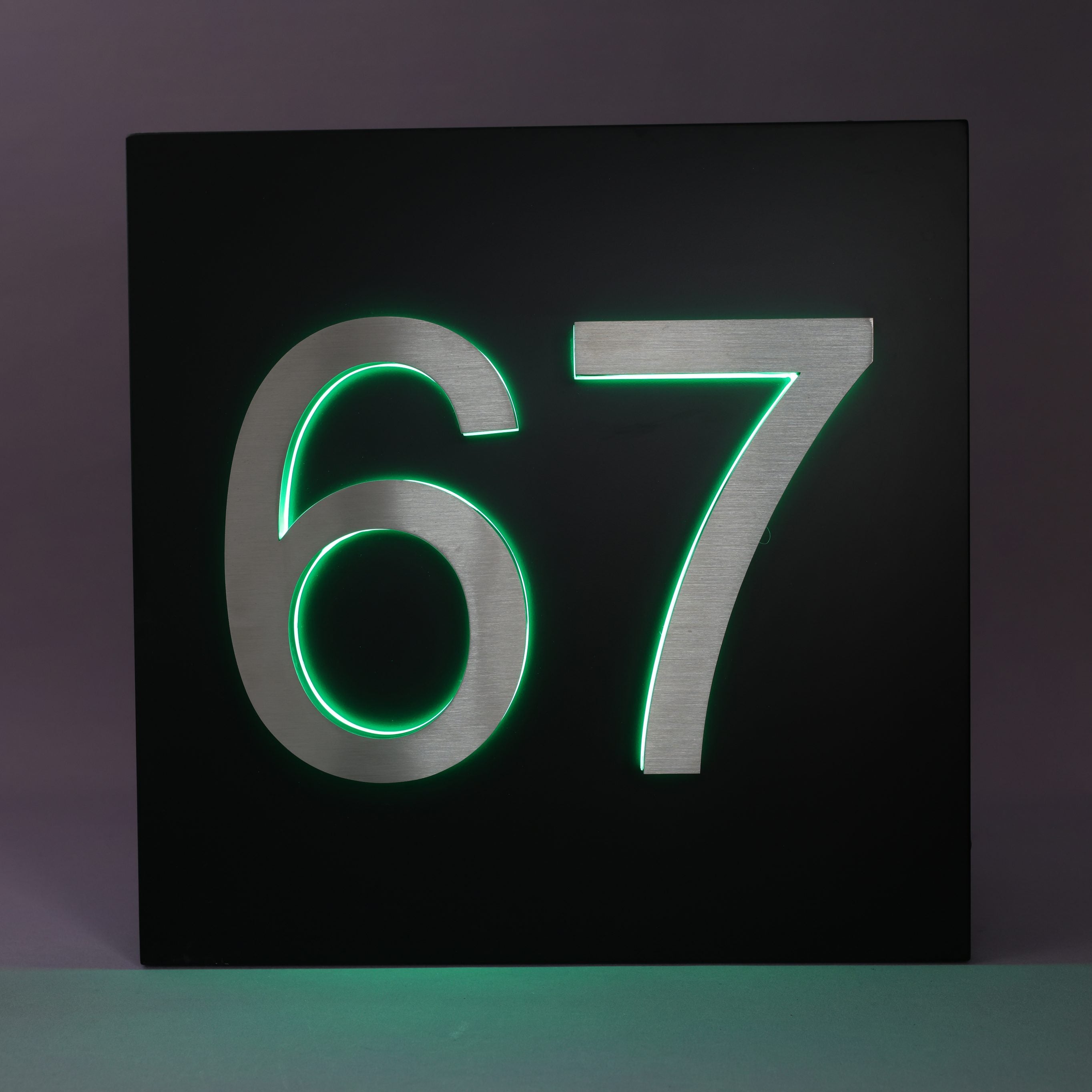 Metal Lighted House Numbers Sign