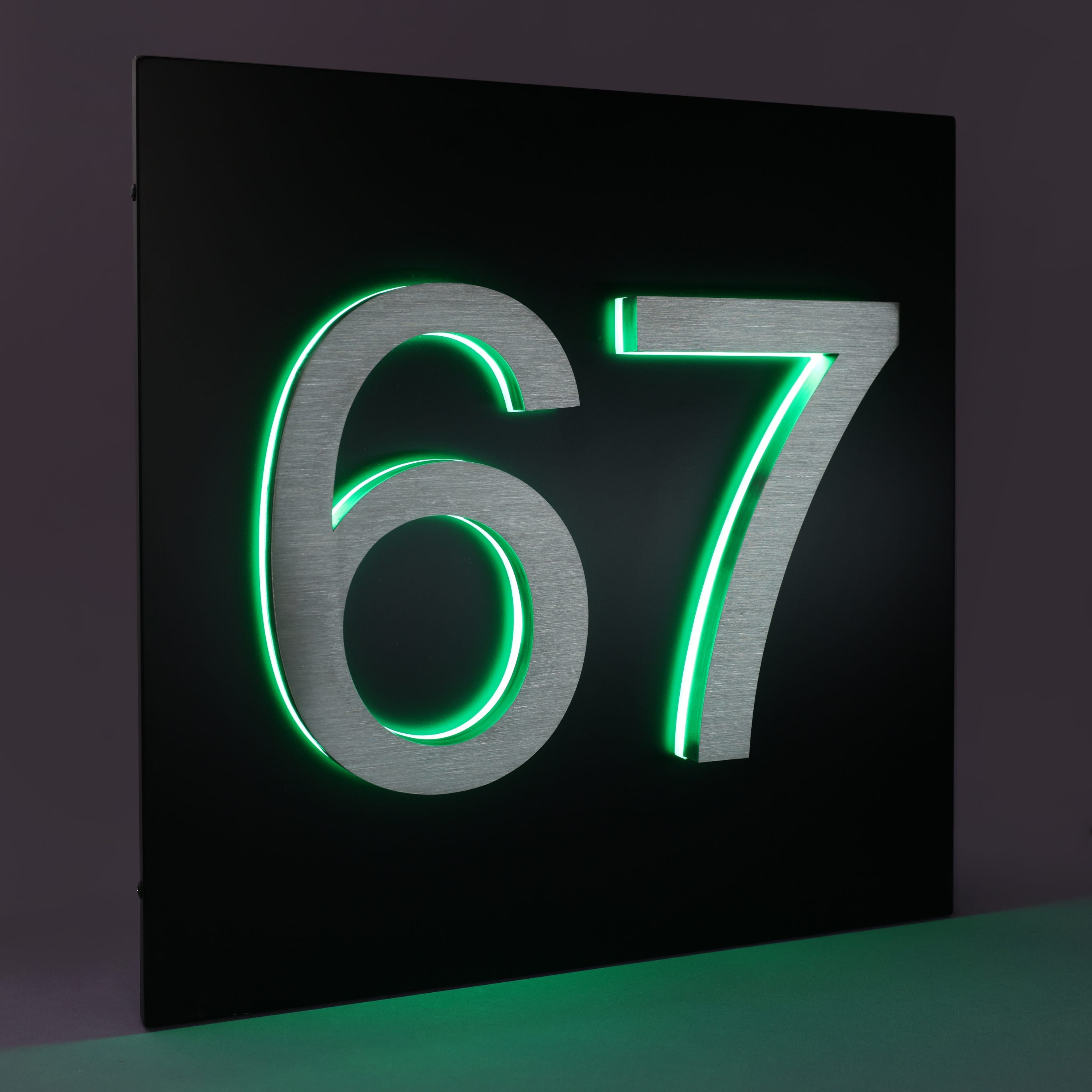 Metal Lighted House Numbers Sign