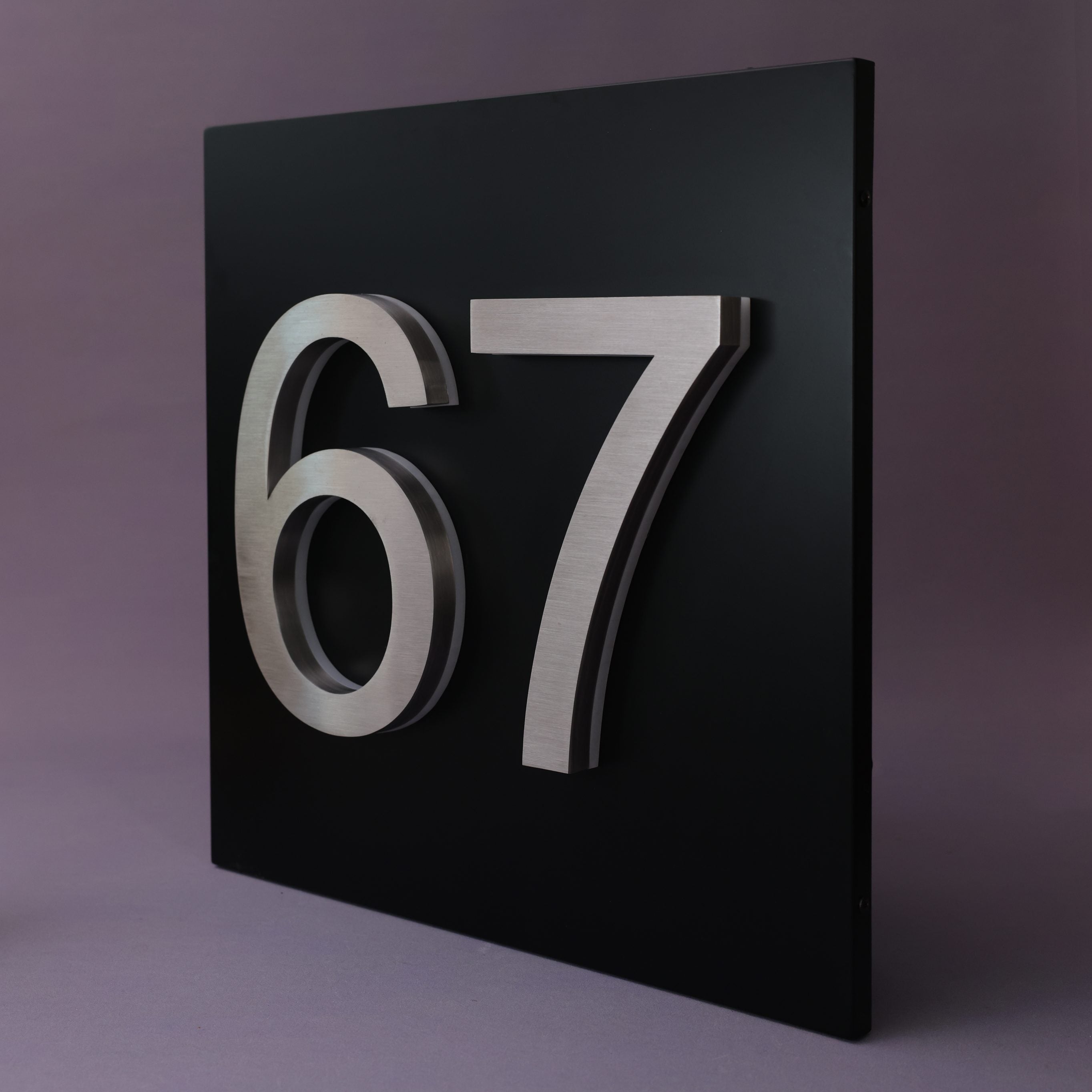 Metal Lighted House Numbers Sign