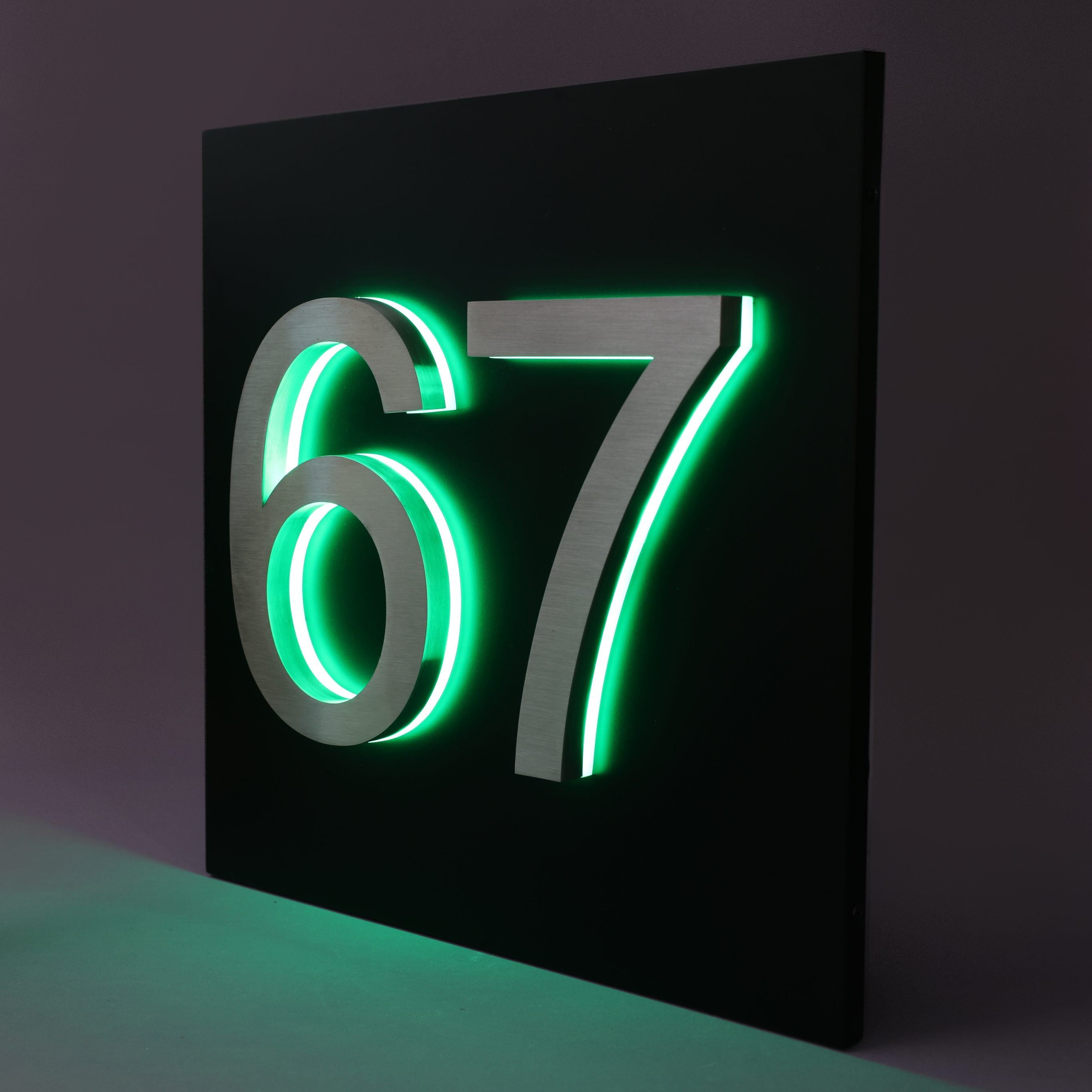 Metal Lighted House Numbers Sign