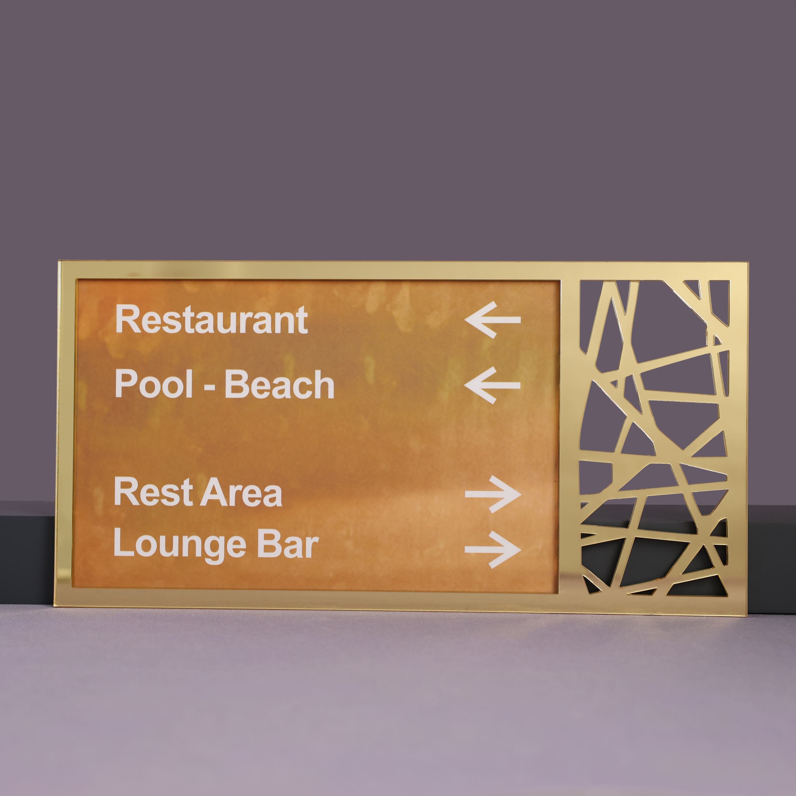 Gold Door Sign For Hotel