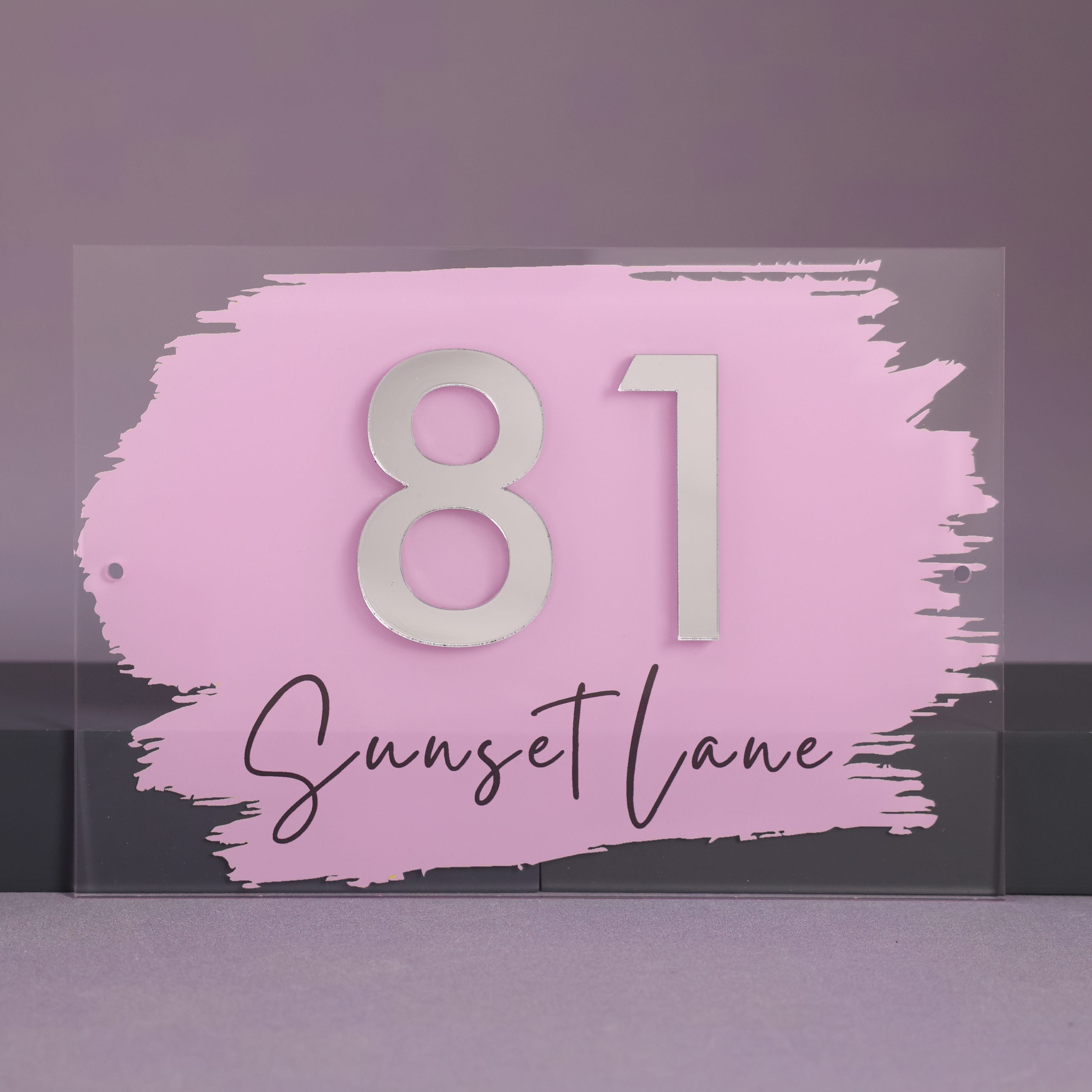 Rectangle Acrylic House Address Number Sign