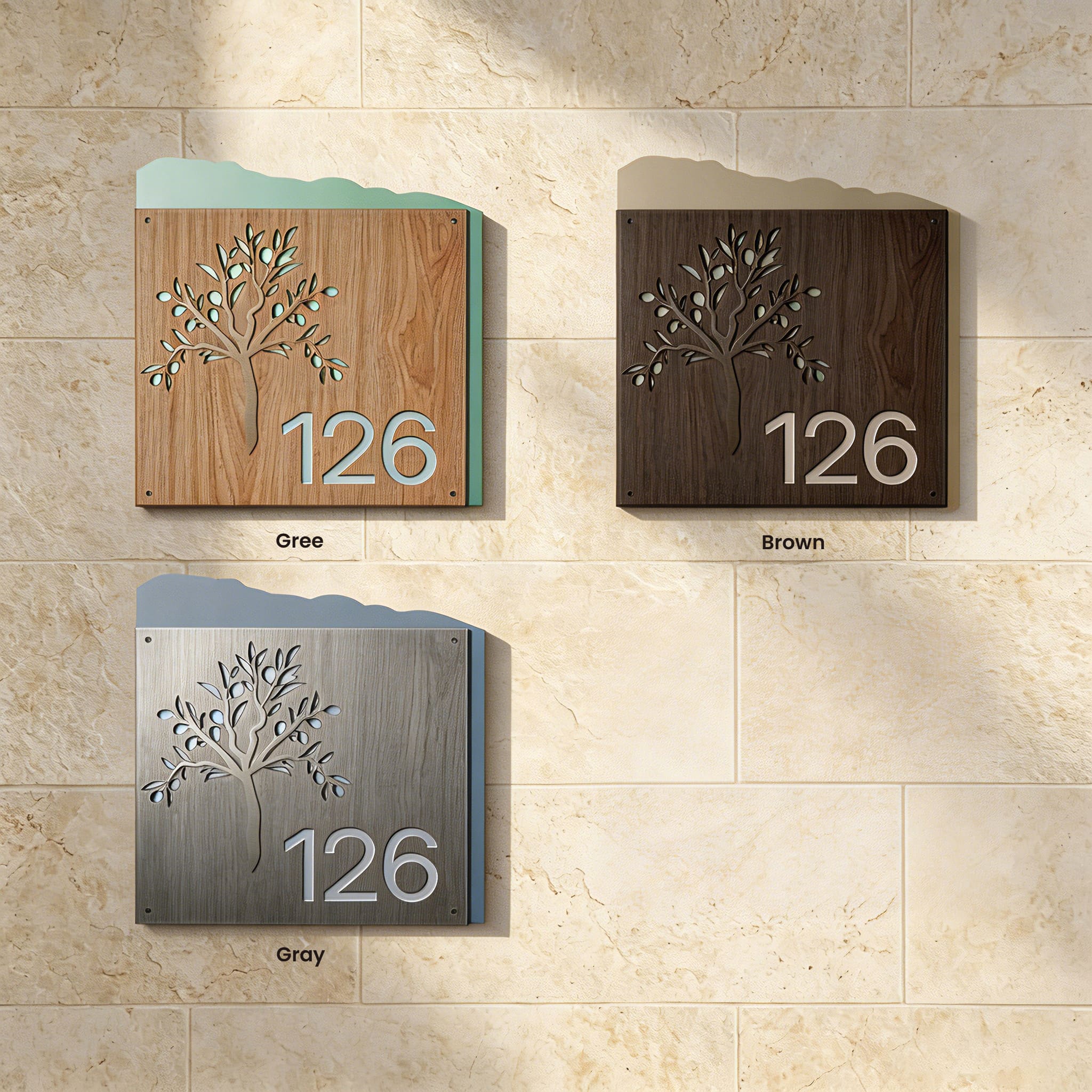 Olive Tree House Numbers