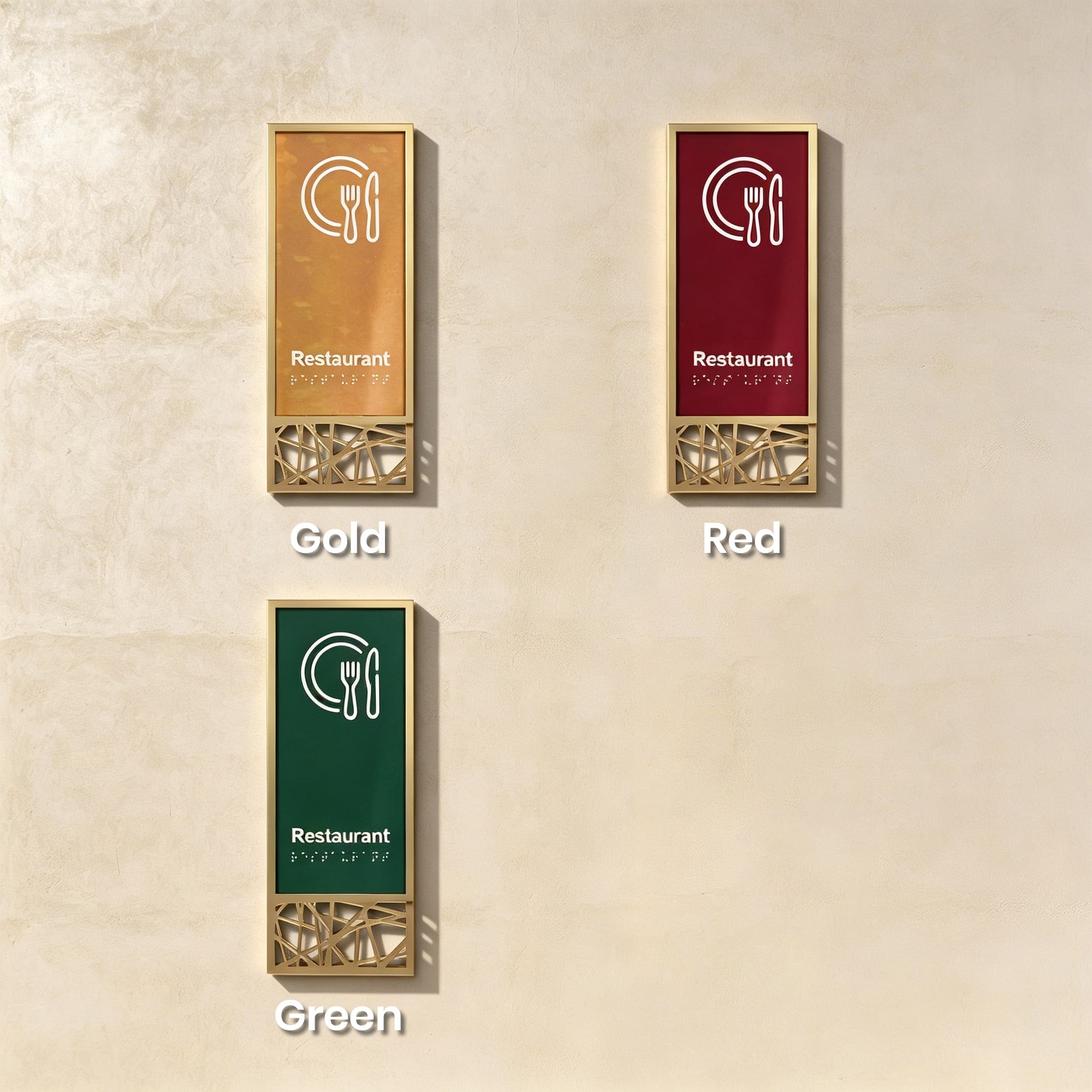 Gold Door Sign For Hotel