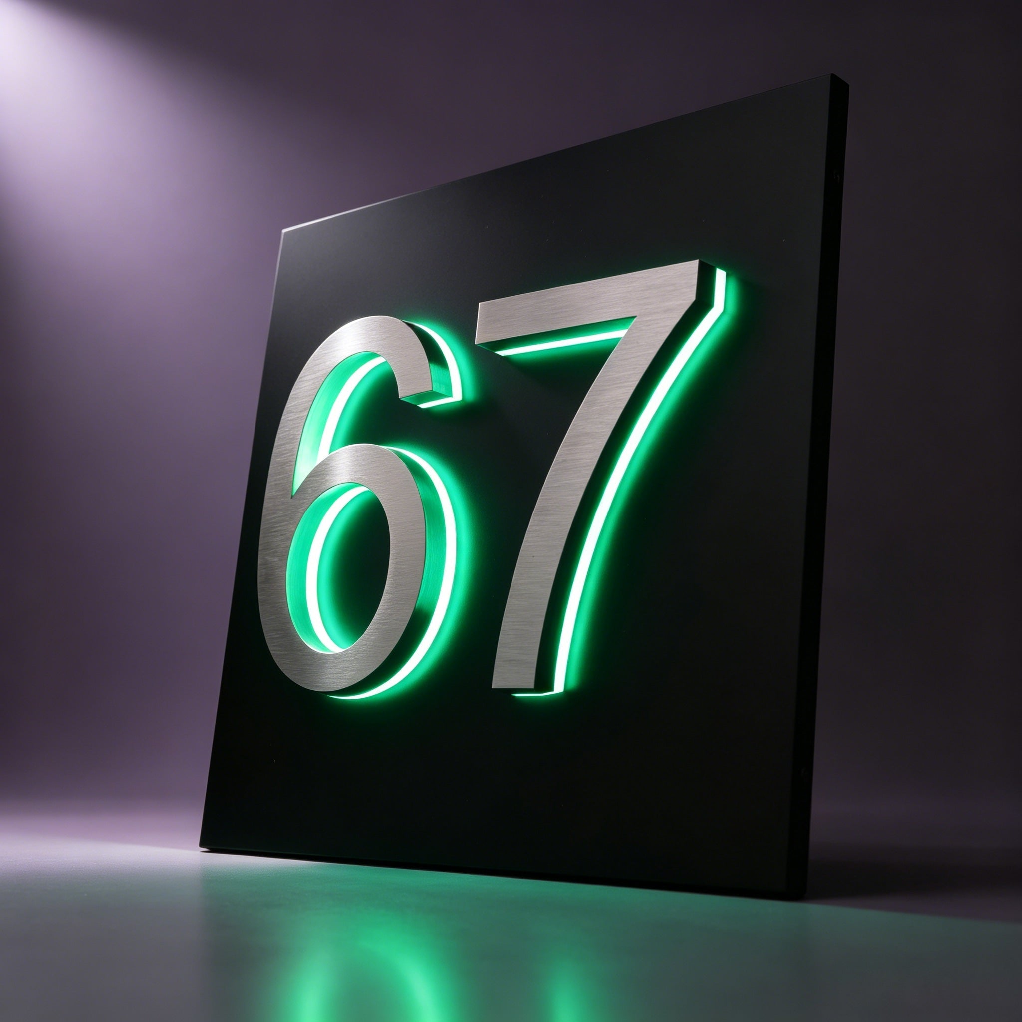 Metal Lighted House Numbers Sign