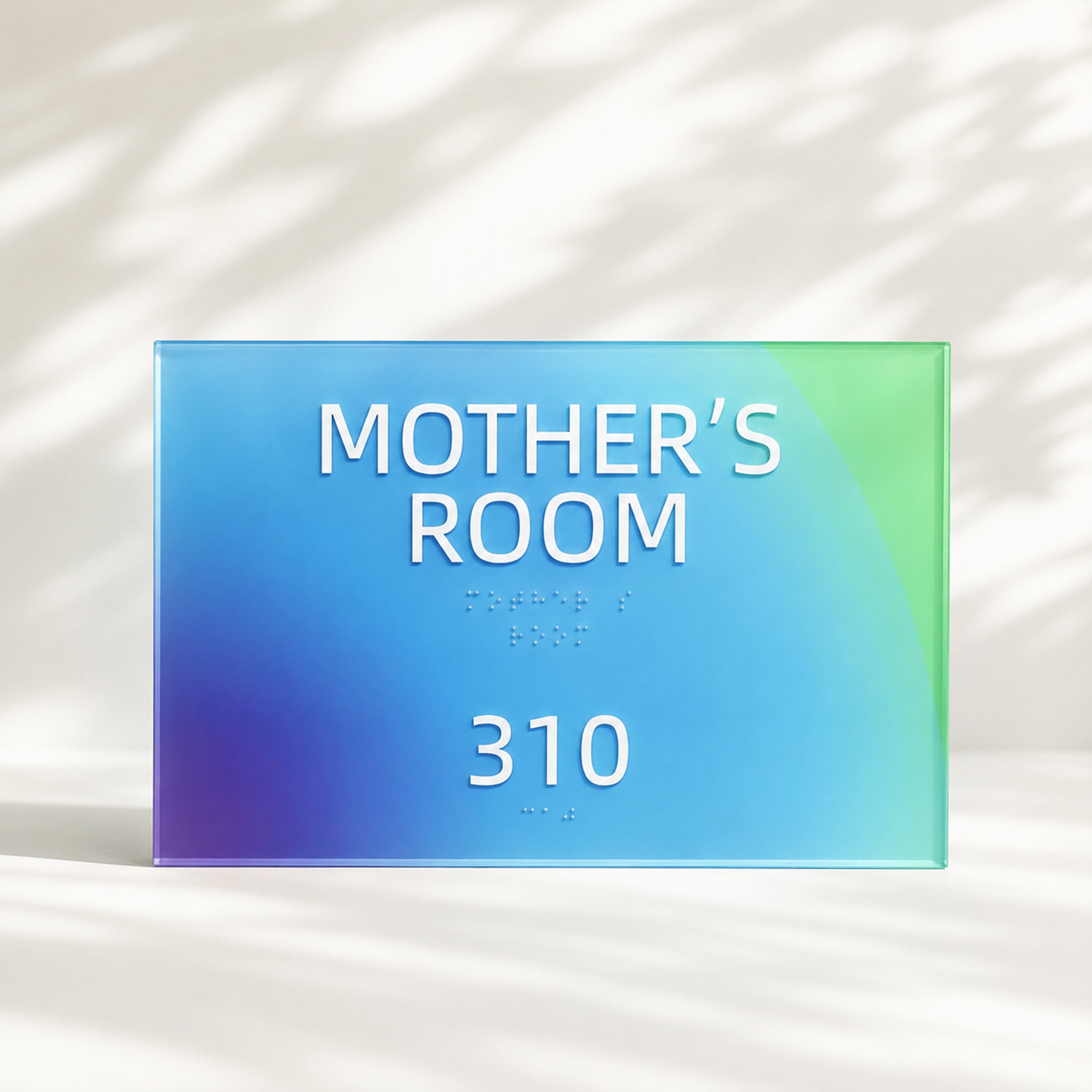 Custom Gradient Acrylic Braille Door Sign