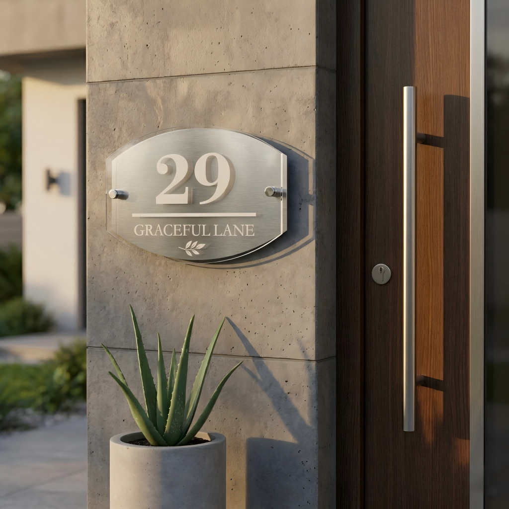 Acrylic House Address Number Sign