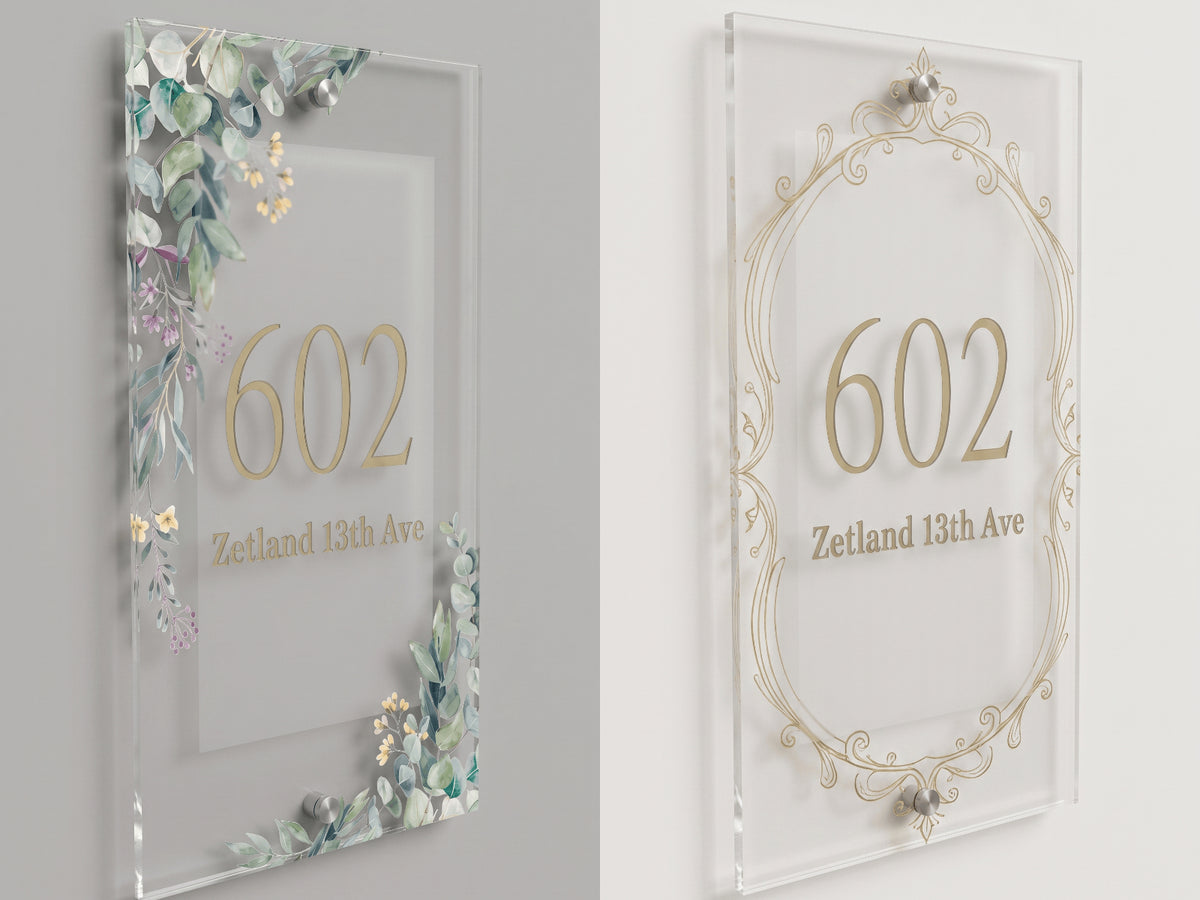 Botanical Acrylic Room Sign for Sophisticated Spaces