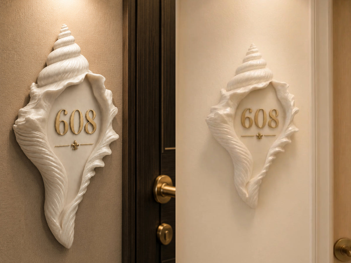 Conch Door Sign for Natural & Elegant Spaces