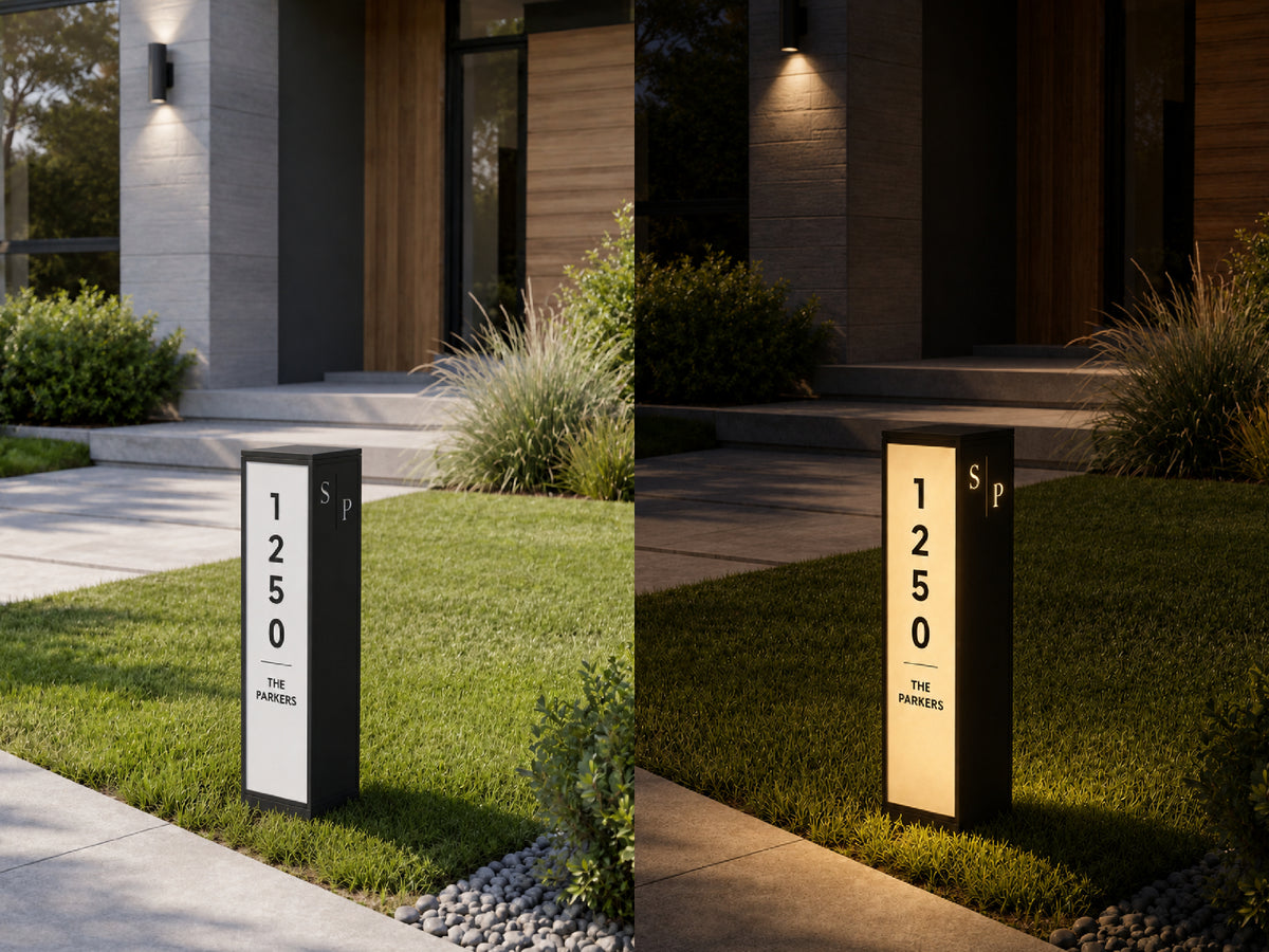 Freestanding Address Column for Modern & Premium Spaces