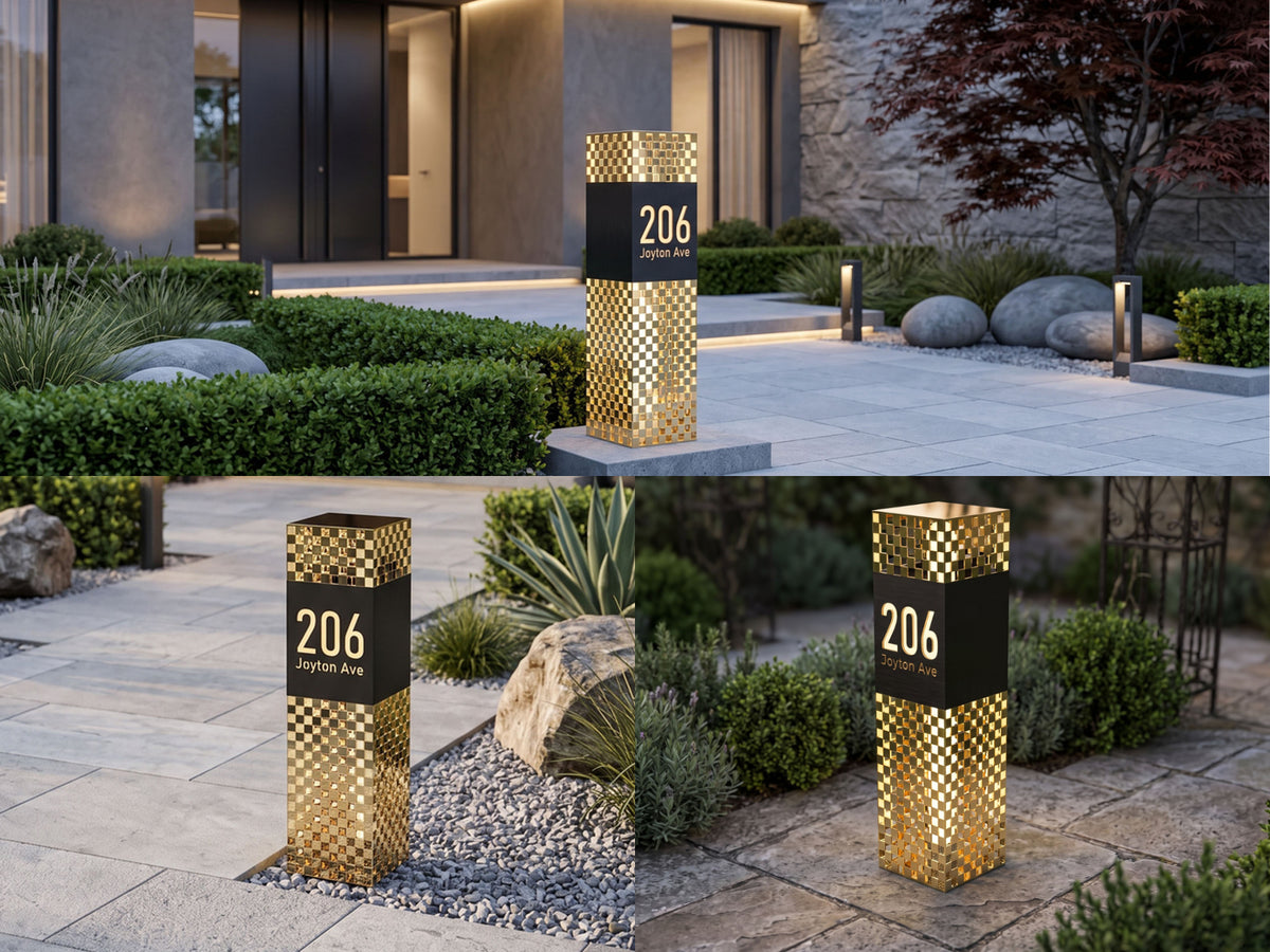Mosaic Address Sign for Elegant & Welcoming Spaces