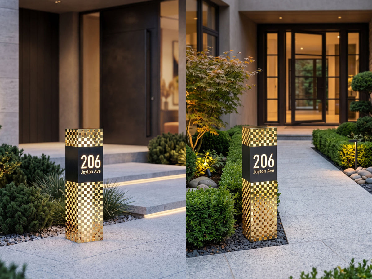 Mosaic Address Sign for Elegant & Welcoming Spaces