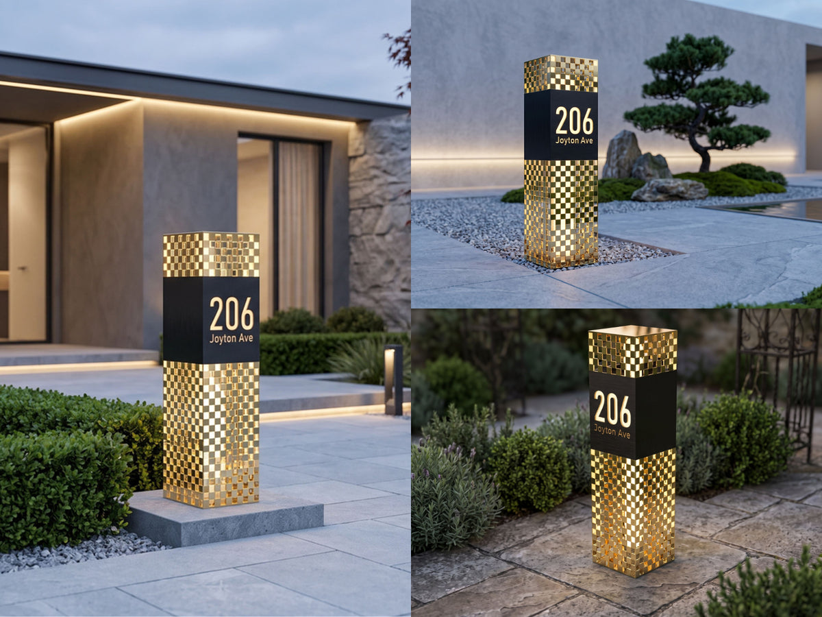 Mosaic Address Sign for Elegant & Welcoming Spaces