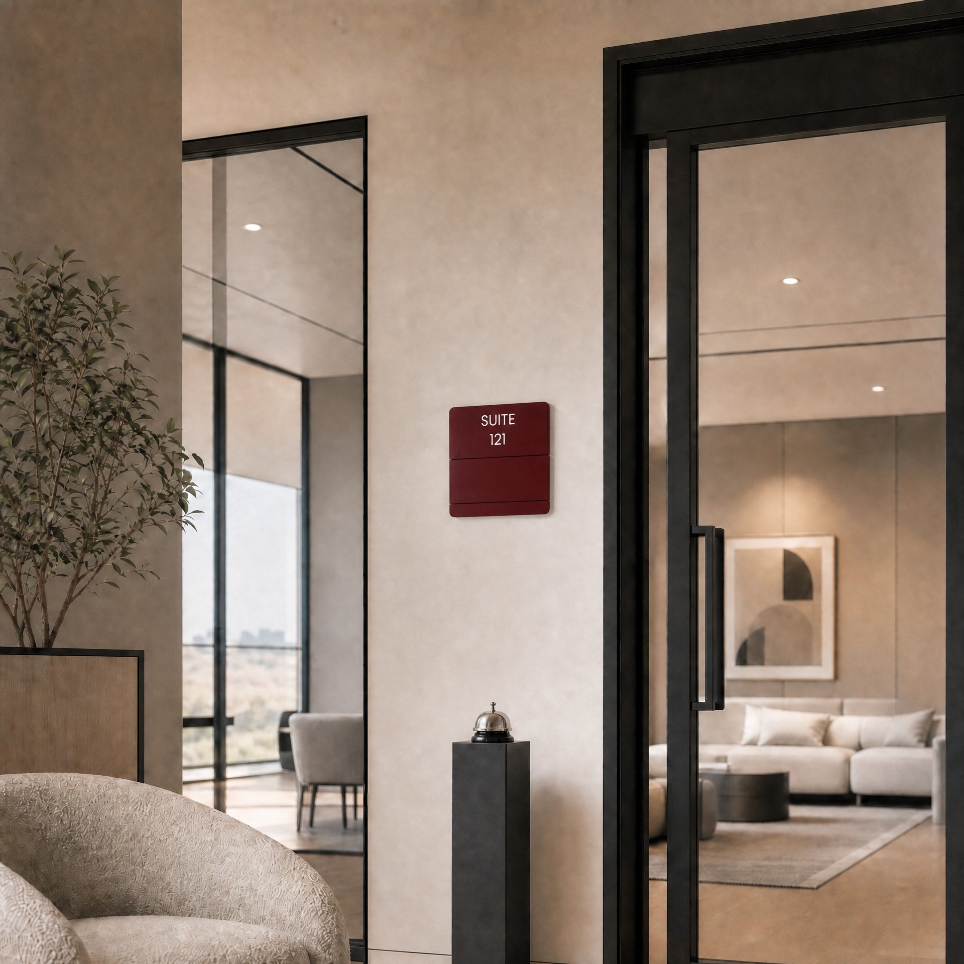 Braille Room Number Sign-With Insert Window