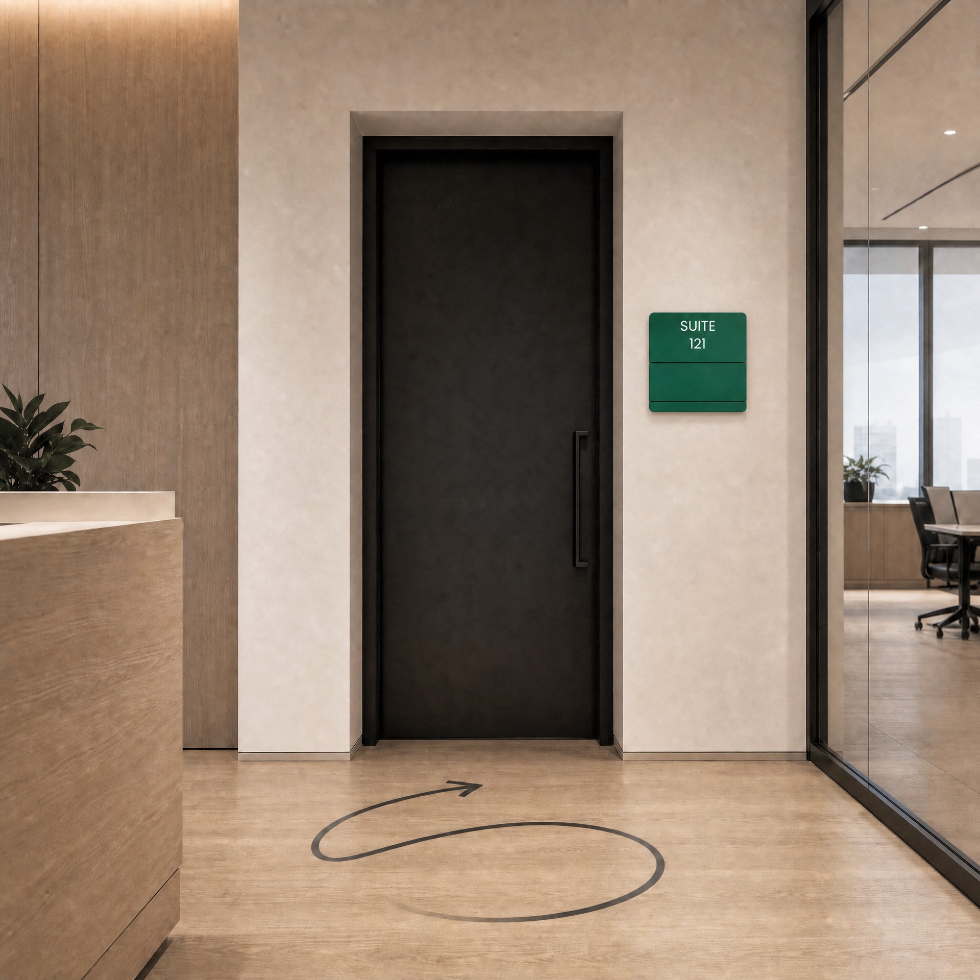 Braille Room Number Sign-With Insert Window