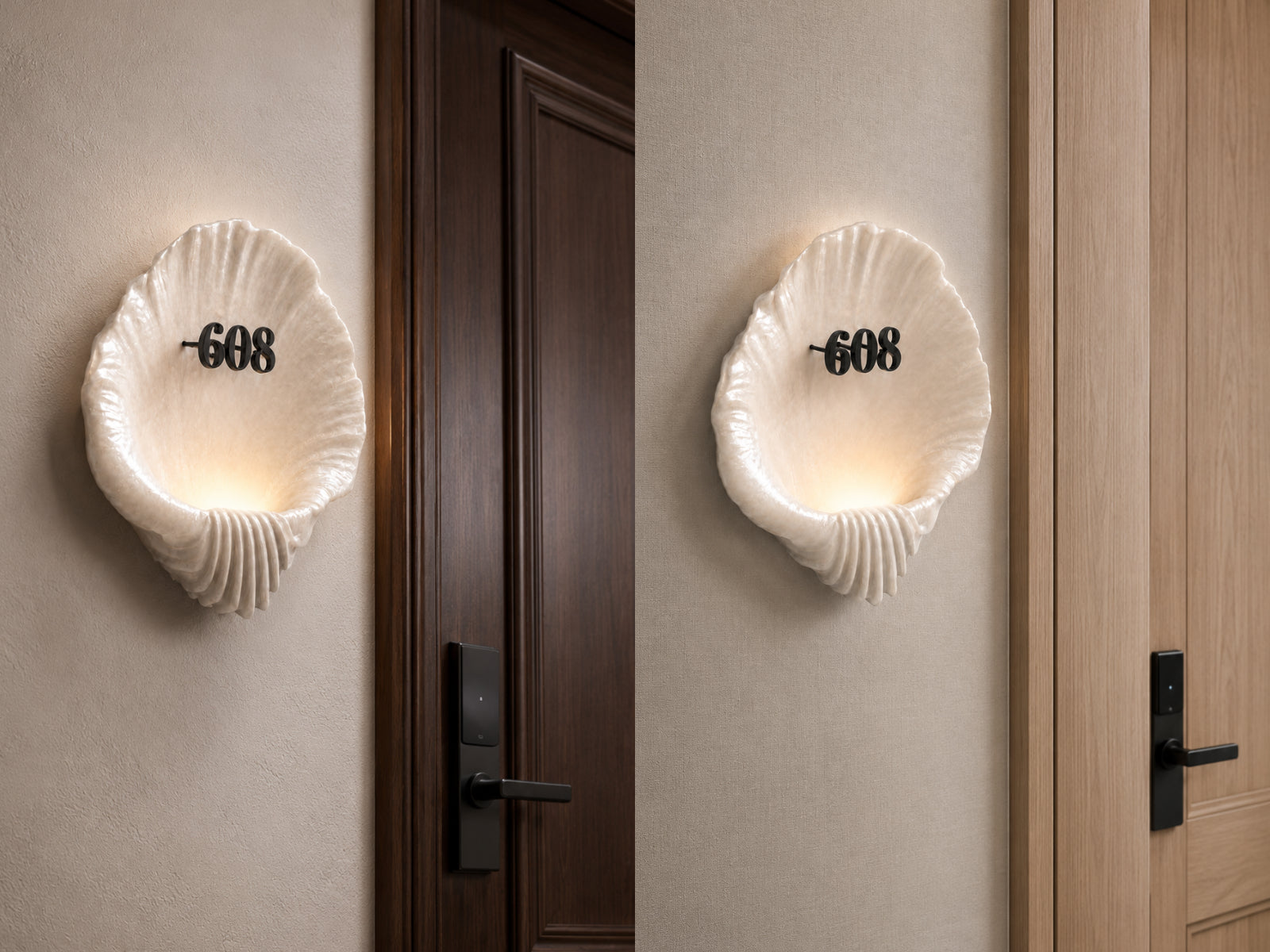 Seashell Door Sign as a New Expression of Natural Elegance