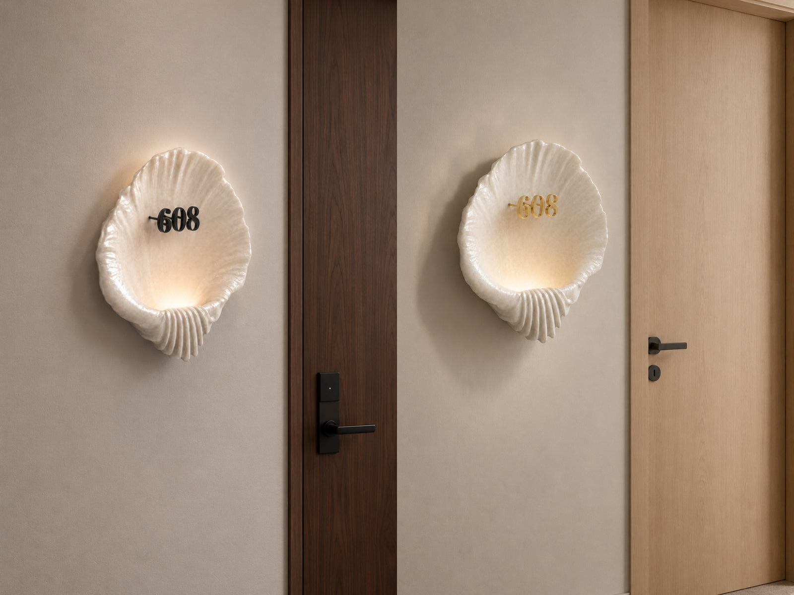 Seashell Door Sign as a New Expression of Natural Elegance